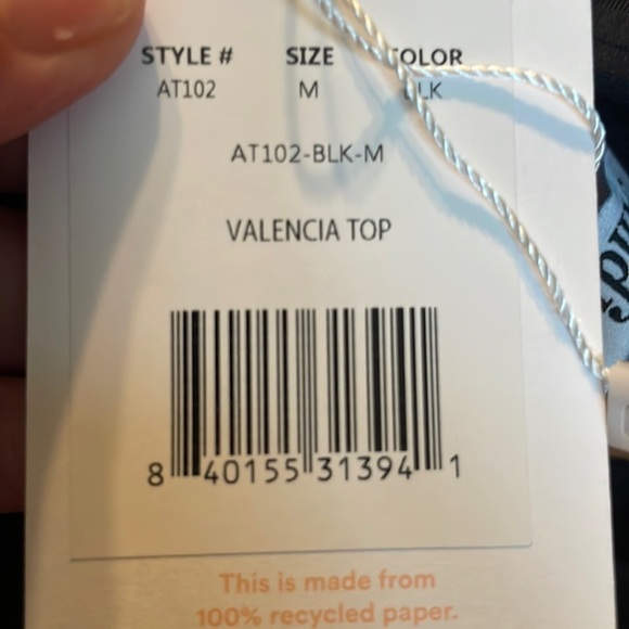 Andie The Valencia Bikini Top Swimsuit Black Medium NWT - Picture 8 of 9